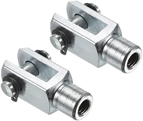 PATIKIL M6x1 Air Cylinder Rod Clevis End, 2 Pack Female Thread Y Connector 33mm Length for Air Cylinder Foot Mounting Work, Silver Patikil