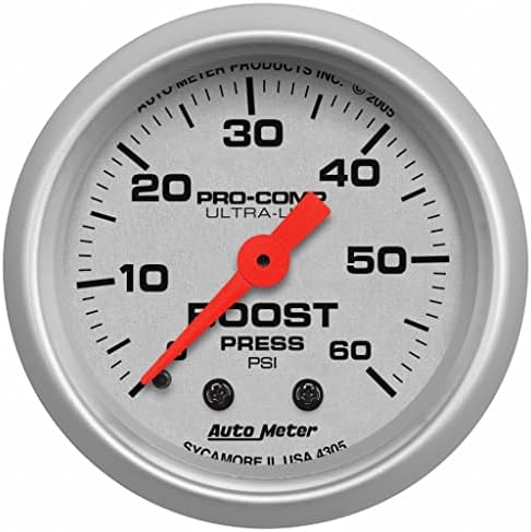 AutoMeter Boost Gauge Ultra-Lite 52mm 60 PSI Mechanical KarParts360