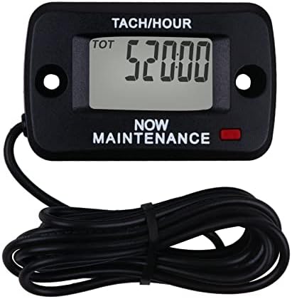 Runleader Self Powered Hours Tachometer Gauge,Maintenance Reminders for Garden Lawn Tractor Log Splitter Generator Compressor Marine Jetski Scooter Snowblower Paramotor. Runleader