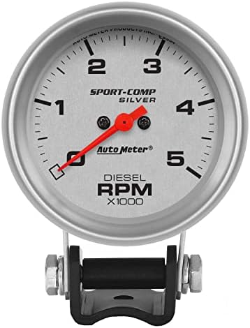 Auto Meter 3788 Sport-Comp Silver Mini Tachometer 2.625 in. Auto Meter