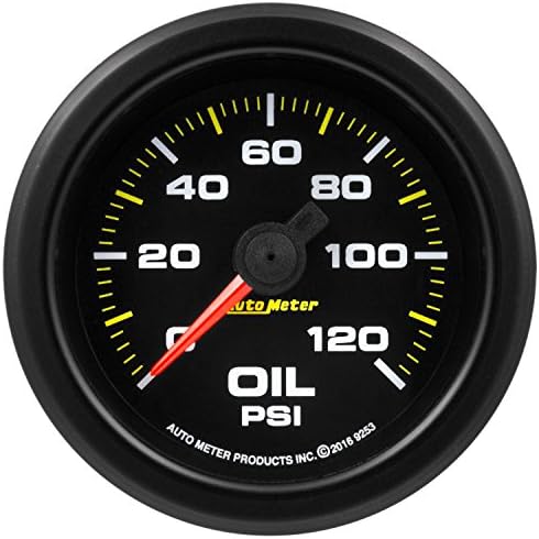 AUTO METER 9253 Gauge, Oil Press, 2 1/16", 120Psi, Stepper Motor W/Warn, Extreme Environment Auto Meter