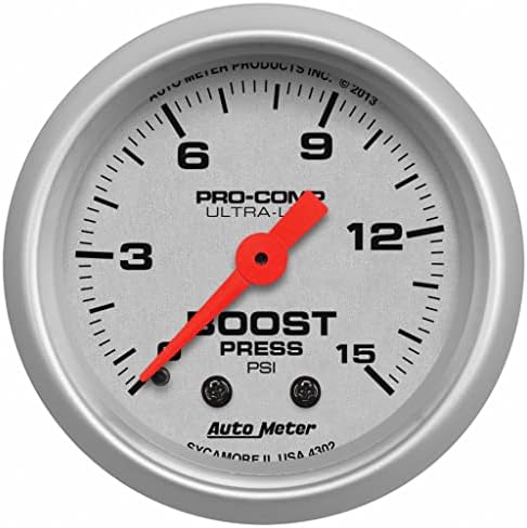 AutoMeter Boost Gauge Ultra-Lite 52mm 0-15 PSI Mechanical KarParts360