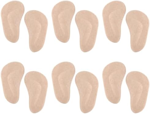 6 Pairs Arch Supports Cushions, Self-Adhesive Arch Support Sandals Shoe Inserts Non Slip Soft Gel (Гель) Arch Support Pads Gel Arch Insoles Foot Heels Arch Supports for Man Women (Beige) PEUTIER