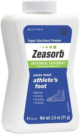 Zeasorb Super Absorbent Powder (Порошок) Antifungal Treatment, Athlete's Foot 2.5 oz (Унции) (71 g)(Pack of 5) Zeasorb