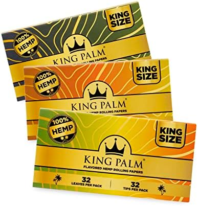 King Palm Flavored Rolling Papers and Tips - King Size - 32 Papers and Tips per Pack - (Mixed Bundle) King Palm