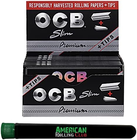 紙 для сигарет OCB Premium King Size Slim + советы, 3 упаковки, туба American Rolling Club Roll With Us Depot