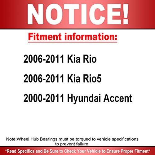 Передний подшипник и ступица колеса 930-604 с 4 болтами для Kia Rio 2006-2011 и Hyundai Accent 2000-2010 MotorbyMotor