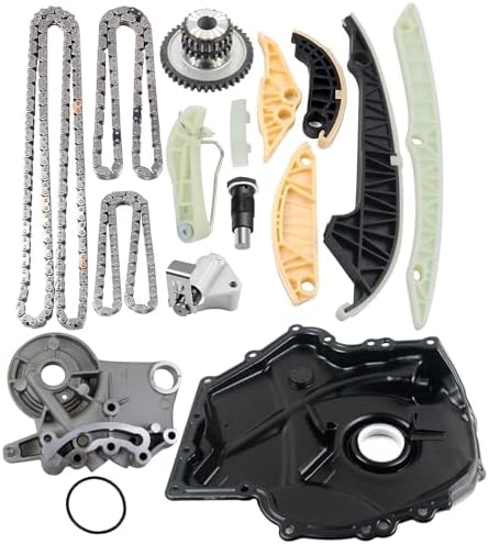 Timing Chain Cover Kit w/Cam Bridge Bracket Replacement for 09-15 VW Jetta Golf GTI Passat CC A4 TT 2.0L Engine 06H109469T 06H109469AD 06H109210AG 06H103144J Flynsu