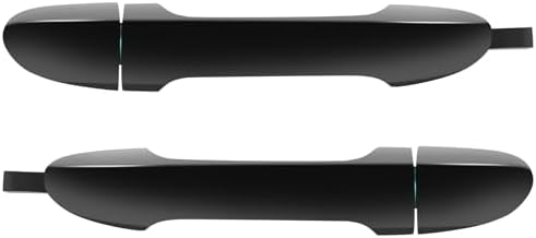 ECCPP Door Handles Exterior Outside Outer Rear Driver Passenger Side for 2004-2009 for Kia Spectra Smooth Black(2pcs) Eccpp