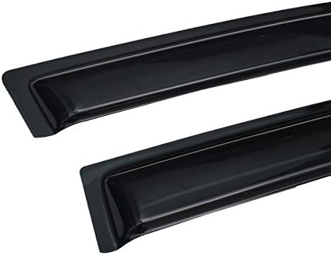 Lightronic WV82563 Outside-Mount Side Window Visors Deflectors Vent Rain Guards, Dark Smoke, 4-Pieces Set, Fits 2011-2015 Kia Optima Lightronic