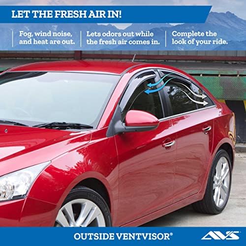 Auto Ventshade [AVS] Outside Mount Ventvisor/Window Deflectors | Fits 2022-2024 Ford Maverick, 4 pcs. | Smoke - 94182 Auto Ventshade