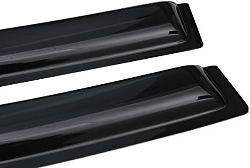 WV94536 Outside-Mount Side Window Deflectors & Visors Rain Guard, Dark Smoke, 4-Pieces Set, Fits 2014-2018 Chevrolet Silverado & GMC Sierra 1500, 2015-2019 Silverado & Sierra 2500 HD/3500 HD, Crew Cab Lightronic