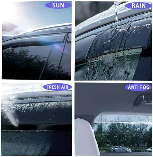 Tape On Window Visors Compatible with 2018-2024 Ford Expedition&Lincoln Navigator, Side Vent Window Deflector Rain Guard Shade, Truck Accessories-4pcs Likdikdik