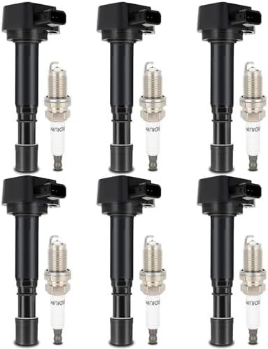 Ignition Coil Packs & Iridium Spark Plugs Fit 2006-2008 for Honda Pilot 2006-2008 for Honda Ridgeline 2004-2007 for Saturn Vue 2003-2006 for Acura MDX, Set of 6, 12582000 UF400 GDSMOTU