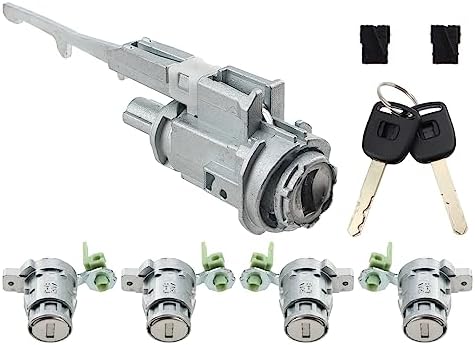 Ignition Switch & 4 Door Lock Cylinders w/ 2 Keys Compatible with Honda Civic 2003-2005 CR-V 2002-2006 Element 2003-2011 S2000 2004-2005 Replace# 72185-S9A-013 Topkidame