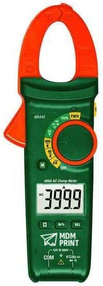 Clamp Meter, Backlit LCD, 400 A, 1.2 in (30 mm) Jaw Capacity, Cat III 600V Safety Rating MDMprint