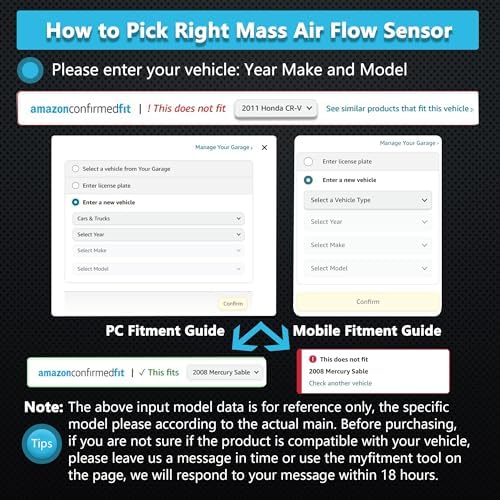 Mass Air Flow Sensor Maf Meter Compatible with Lexus CT200H 11-17; ES300H 13-18; ES350 13-18; GS300 18-19; NX300 18-19 & Scion/Subaru/Suzuki/Pontiac & More Replace OE 222040T040 Yezoauto