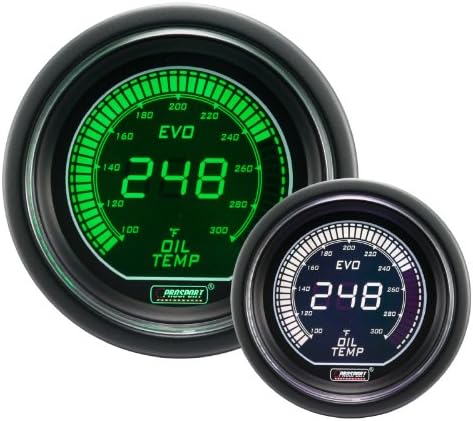 Oil Temperature Gauge- Electrical Green/White EVO Series 52mm (2 1/16") ProSPORT