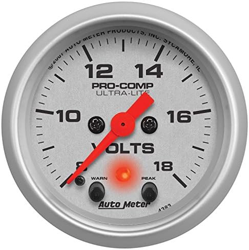 Auto Meter 4383 Ultra-Lite Electric Voltmeter Gauge,2.3125 in. Auto Meter