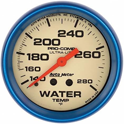 AutoMeter Water Temperature Gauge Ultra-Nite | 66.7mm | 140-280 °F | Mechanical KarParts360