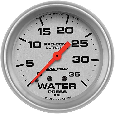 Auto Meter 4407 Ultra-Lite Mechanical Water Pressure Gauge,2.625 in. Auto Meter