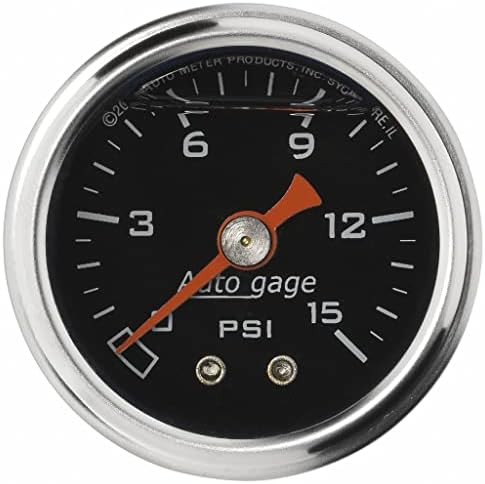 AutoMeter Fuel Pressure Gauge 1.5in Liquid Filled Mechanical 0-15 PSI - Black KarParts360