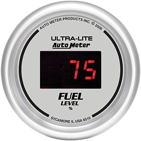 Auto Meter 6510 Ultra-Lite Digital 2-1/16" 0-280 ohm Digital Fuel Level Programmable Empty - Full Range Gauge Auto Meter