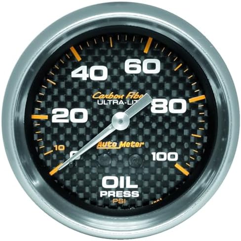 Auto Meter 4821 Carbon Fiber Mechanical Oil Pressure Gauge Auto Meter