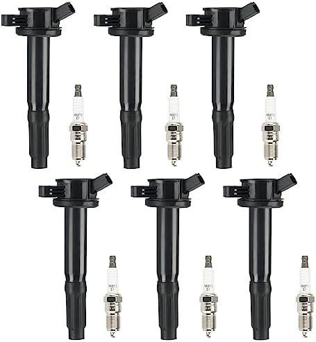 Ignition Coil Pack + Iridium Spark Plugs for 2006-2009 Ford Fusion, Mercury Milan,2006 Lincoln Zephyr, 2009 Mazda Tribute, 3.0L V6, UF486 IGN375, 6 Sets AEagle