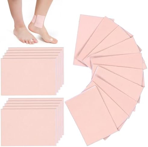 20pcs Adhesive Pads for Feet, Waterproof Moleskin Tape Prevention Padding Moleskin Stickers Moleskin Strips for Feet Decrease Friction for Hiking Running Travel Heel PEUTIER