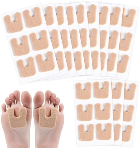 72pcs Callus Pads, Comfortable Felt Callus Cushions for Bottom Foot Corn Pads Feet Corn Patches Callus Cushions for Toes Foot Care Supply for Men and Women (U Shaped) PEUTIER