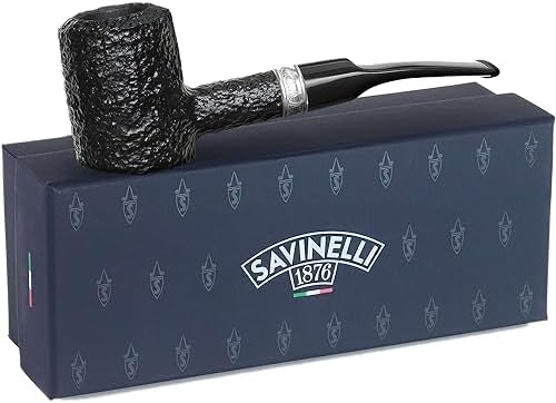 Savinelli Trevi Series - Italian Handmade Mediterranean Briar Wood Pipe, Rusticated Finish, 310 KS Savinelli