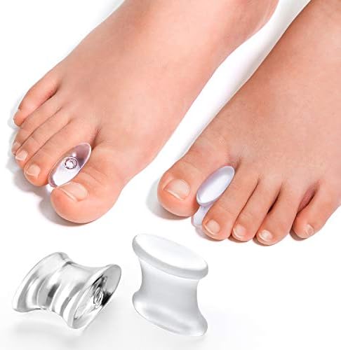 Gel (Гель) Toe Separators to Straighten Overlapping Toes, 12 Packs of Toe Spacers for Bunion and Corns, Corrector Pads for Crooked Toes, Calluses, Bunions Promifun