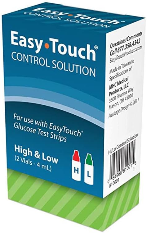 Glucose Control Solution, 2 Vials, 4mL, Hi/Lo Generic