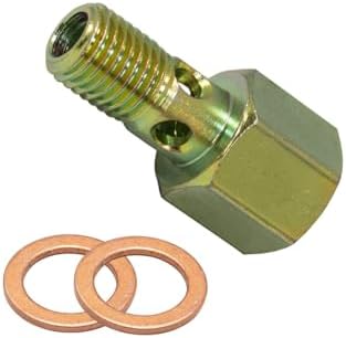 GlowShift Fuel Pressure Banjo Bolt Sensor Thread Adapter Compatible with P7100 12-Valve Dodge Ram 2500 3500 Cummins Diesel 1994-1998 - Installs to Fuel Filter Housing - Includes Crush Washers GlowShift