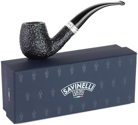 Savinelli Trevi Series - Italian Handmade Mediterranean Briar Wood Pipe, Rusticated Finish, 602 Savinelli