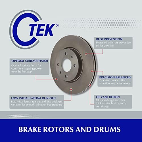 Centric 121.51011 C-Tek Automotive Front Brake Rotor Fits Select Hyundai, Kia, Model Year Centric Parts