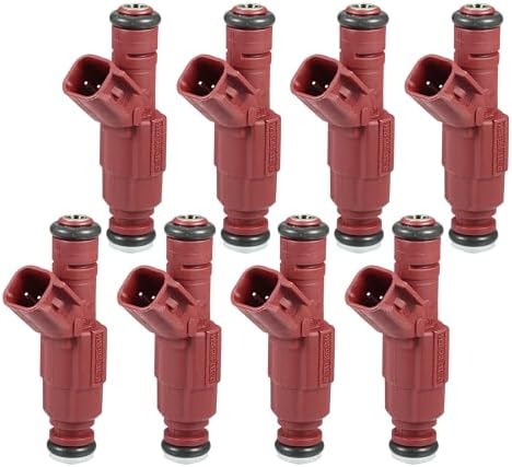 Fuel Injector, Engine Fuel Injection Nozzle No.53031740AA for Dodge for Ram 2500 01-02 5.9L for Dodge Durango 5.9L 2002-2003 Red, 8 Pcs INFINAUTO