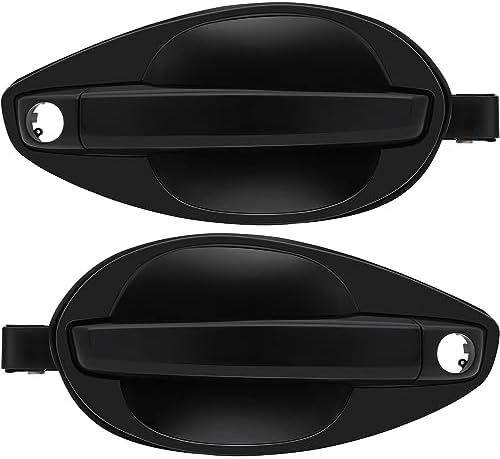 ECCPP Door Handles Exterior Outside Outer Front Driver Passenger Side for 2003-2008 for Hyundai Tiburon 2003-2008 for Hyundai Tiburon Coupe Black(2pcs) Eccpp