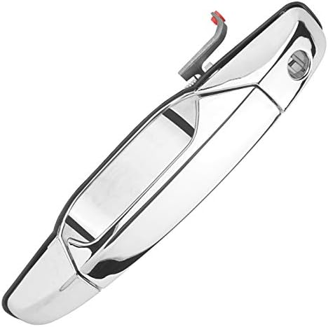 NPAUTO Exterior Door Handle Front Left Driver Side Replacement for 07 08 09 10 11 12 13 Chevy Silverado 1500 2500, Avalanche, Suburban, Tahoe, Cadillac Escalade, GMC Sierra, Yukon XL, 80546, Chrome Npauto