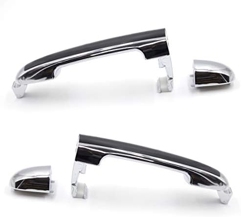 Rear Left Right Pair Outer Chrome Black Door Handle Grip For Hyundai Sonata 2005 2006 2007 2008 2009 2010 Otois