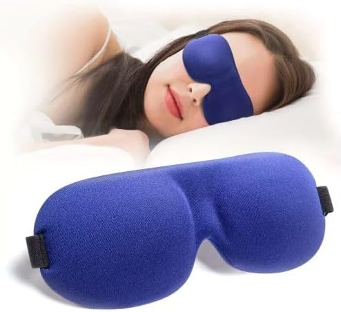 Маска для сна Generic Sleep Eye Mask, 2 штуки, мягкий охлаждающий материал, против запотевания, эластичная регулируемая лента, синий Generic