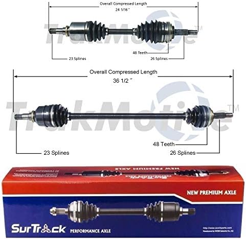 SurTrack Pair Set of 2 Front CV Axle Shafts For Prizm Celica Corolla Newparts