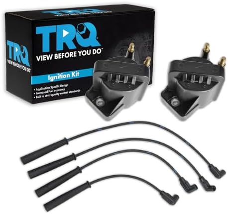 TRQ Ignition Coils Spark Plug Wires Kit Compatible with 1991-2002 Saturn SC1 SL SL1 SW1 Trq