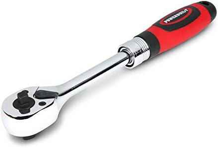 Powerbuilt Dual Size Extendable Ratchet, 1/4-Inch and 3/8-Inch Drive, 72 Tooth, 5 Degree Swing, Lightweight, Rubber Handle Red - 940926 Powerbuilt