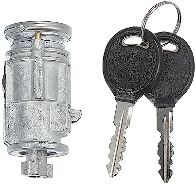 Motoforti Ignition Switch Lock Cylinder, for Dodge Dakota 2001-2010, Metal, with 2 Keys, NO.5018702AA, Silver Tone, 1 Set Motoforti