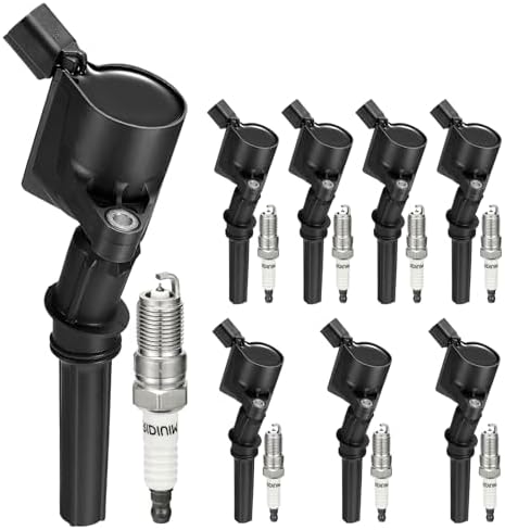 Set of 8 DG508 Ignition Coil Pack and SP493 SP479 Spark Plugs Compatible with F-150 F-250 F350 5.4L 1998-2008 E150 E250 E350 E450 Mustang Lincoln Vpg 4.6LV8 Replaces DG481 DG491 SYKRSS