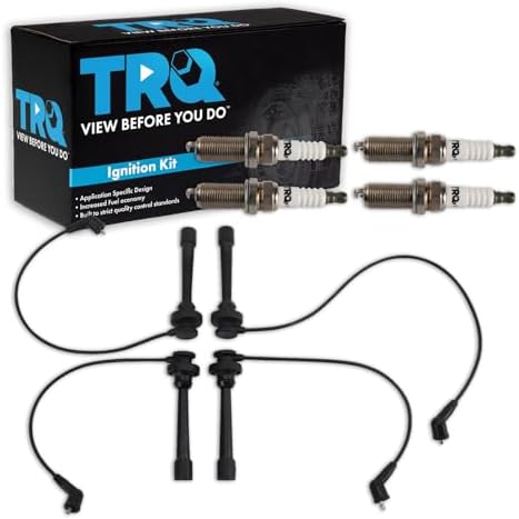 TRQ Ignition Wires Spark Plugs Kit Compatible with 1996-1999 Mitsubishi Eclipse Trq