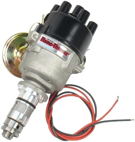 Pertronix D177600 Flame-Thrower Plug and Play Vacuum Advance Cast Electronic Distributor with Ignitor Technology Pertronix