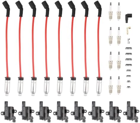Набор из 8 катушек зажигания, свечей зажигания и проводов для Chevy Silverado 1500 2500, Cadillac Escalade, GMC Autokay